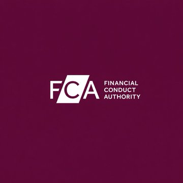 The image displays the Financial Conduct Authority (FCA) logo on a burgundy background, featuring white text alongside a stylized "FCA" emblem. The logo relates to the post by representing the UK regulatory body mentioned in the article about developing a framework for tokenized gold with major banks and industry participants.