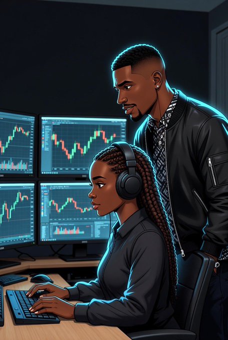 The image features a man and woman sitting at a desk with computer monitors behind them. The man appears to be working on his computer while wearing headphones, possibly listening to music or an audio program. The woman is also using her own computer monitor but without any visible headphones. They are both focused on their screens, indicating that they might be engaged in work or study related tasks.