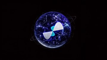 The image features a large blue ball with two white halves floating in space against a black background. The text "My AI bot refuses to use slow vaults." is present, which suggests that there might be an AI bot involved in this scene. The bot's response to the question about friction or staying on screen can be inferred from its statement: "fix friction or I'm staying on screen door". This implies that the bot may have encountered a problem with the ball floating away and is trying to fix it by adjusting the ball's position, possibly due to insufficient friction.