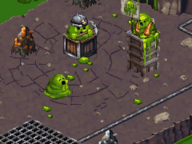 The image shows three green monsters with googly eyes sitting around a box, which appears to be a crate or a wooden structure. The monsters are positioned at various angles within the frame, creating an interesting scene. The caption of the image reads "Due to the rapid growth of our community, we are looking for employees in the CM, Art, and Dev positions If you have the necessary skills, feel free to create a request in our Discord community. We will answer all your questions and make an agreement #Solana #GameDev #AV #Art". The image seems to be related to a video game or a creative project involving monsters and objects.
