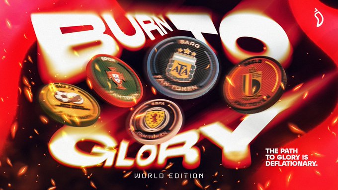 The image features a poster with a red background, white text, and six circles of different colors arranged in two rows of three. The first row contains four circles, while the second row has five. Each circle displays a unique emblem or logo related to fantasy teams. The text "burn to glory" is written above the circles, and the phrase "the path to glory is deplatatory" is below them. This poster seems to be promoting a fantasy sports event or league, with each team's emblem representing their respective teams.