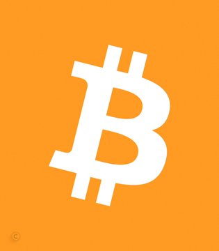 A white Bitcoin (₿) logo is centered on a bright orange background, symbolizing the $BTC cryptocurrency referenced in the post about how daily coffee purchases since 2016 could have accumulated to over 3 BTC.