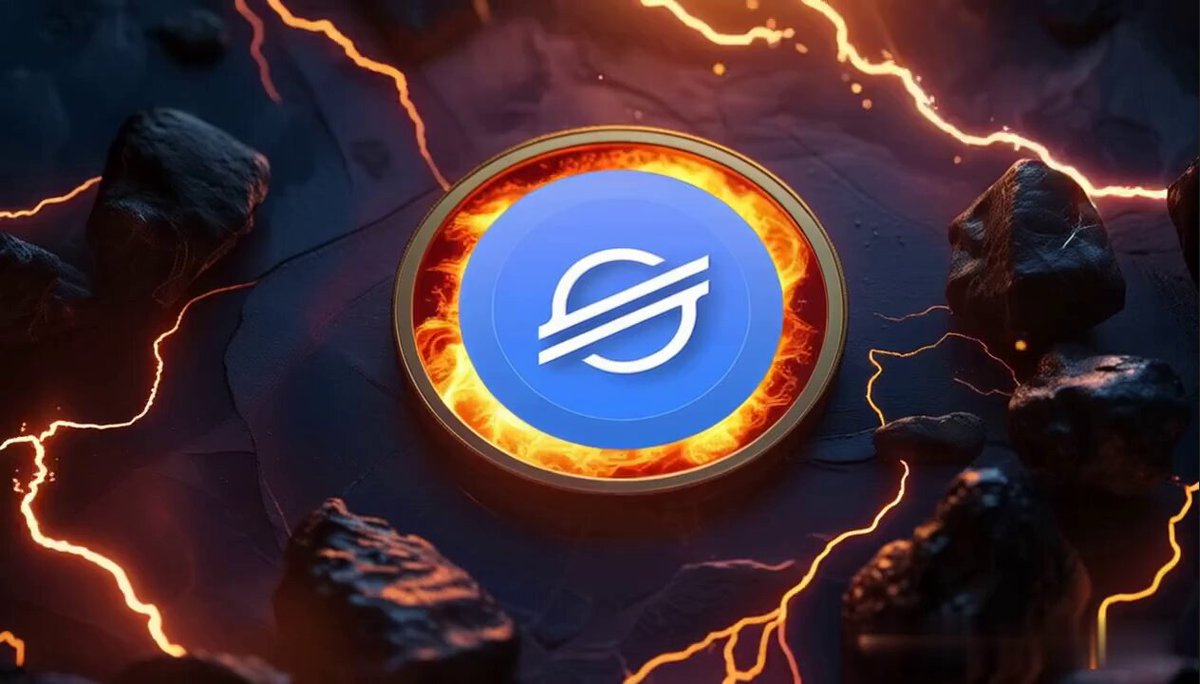 The image features a blue circle with a white "X" inside of it, surrounded by black rocks and flames. The background is dark and filled with orange sparks. The caption reads "Focus on what is in the image and how it relates to the post".