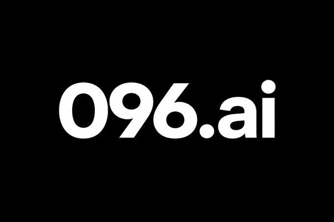 The image shows a logo for a company named 09.6.ai that charges $960 for a 3-digit domain. The text "096.ai" is written in white, and the corresponding price of $960 is also displayed. This seems to be an advertisement or promotional material related to the pricing of domains using AI technology.