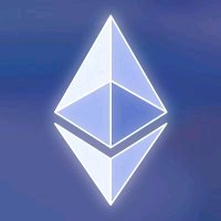 The Ethereum cryptocurrency logo, depicted as a geometric diamond shape in light blue/silver tones against a darker blue background.