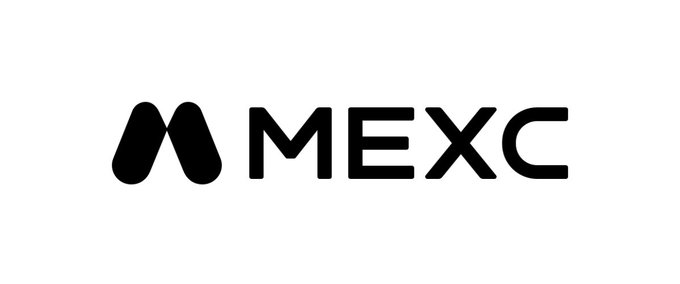 A minimalist black and white logo for "MEXC" on a plain white background.