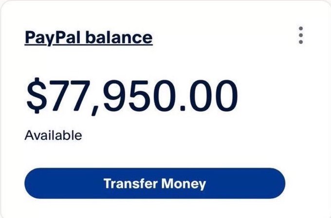 A PayPal balance screenshot showing $77,950.00 available, supporting a giveaway where the poster claims to send $1,250 to a follower of @VOLTIXSOL. The large balance displayed suggests the poster has the funds to fulfill the giveaway promise.