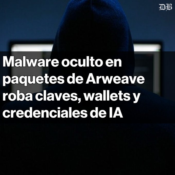 The image shows a person wearing a hoodie, sitting in front of a computer screen with an alert message about malware. The text on the screen reads "Malware en Arweave: ¡Alerta! Investigadores de JFrog detectaron IronWorm, un malware oculto en 36 paquetes npm de Arweave". This suggests that there is a problem with the computer system or network, possibly due to malware. The person in the image appears to be concerned about this issue and wants to find out more information on how to resolve it.