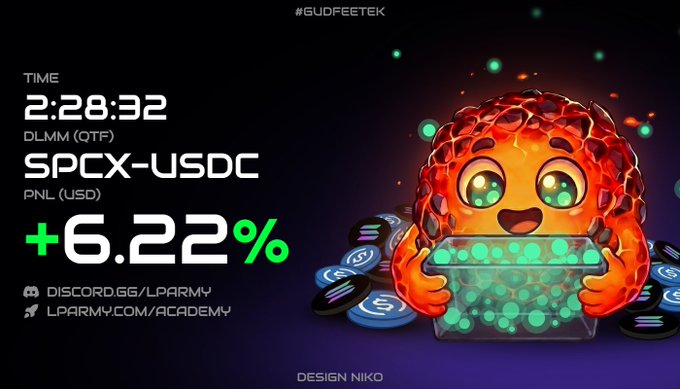 The image features a cartoon character, possibly an orange or red blob-like creature with green eyes, holding a small box filled with green balls against a dark background. The caption below the image reads "Time 2:28:32", which is likely related to the Bitcoin IPO event that took place on December 22nd.