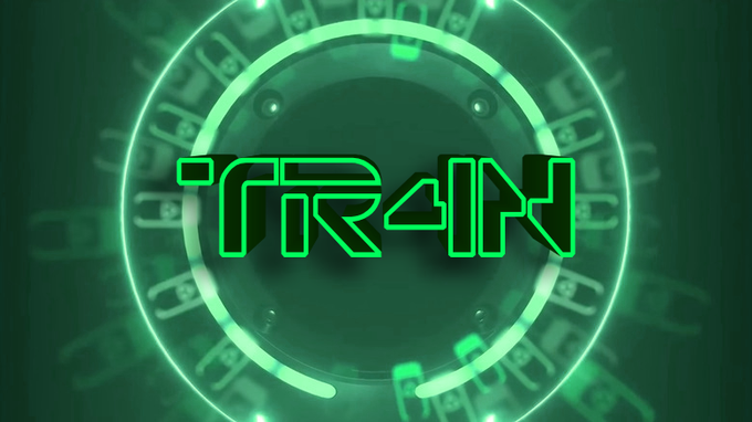 A glowing green circular emblem features the stylized text "TR4N" at its center, surrounded by a rotating ring of abstract characters, evoking the futuristic digital aesthetic of the TRON franchise and visually representing the "TR4N TRON LIVES!" rallying message in the post.