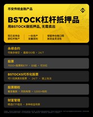 A mobile app interface in Chinese for 'BSC杠杆抵押品' (BSC Leverage Collateral), showing various financial products and stock trading options.