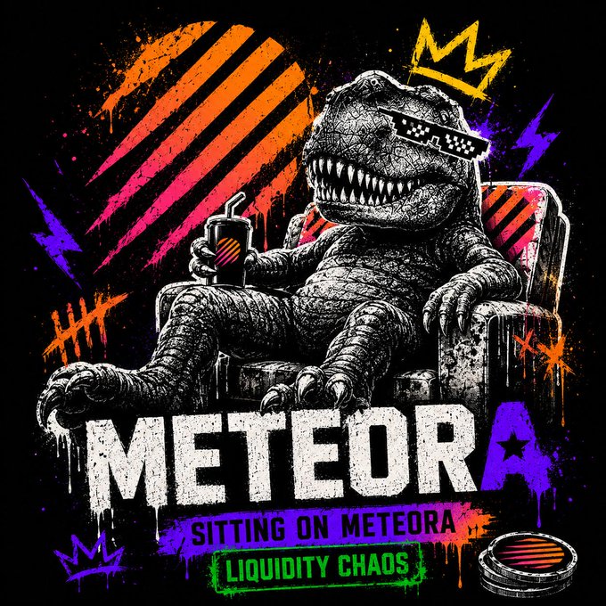 The image features a dinosaur, possibly a T-Rex or other similar creature, sitting comfortably in an armchair with sunglasses on its head. The dinosaur appears to be enjoying itself while holding a drink in one hand and a cup in the other. The background of the image is black, which contrasts with the colorful elements surrounding the dinosaur. There are also some text elements present in the image that read "$$TREX IS NOW SITTING ON METEORA Liquidity Chaos. $TREX keeps building. OMEGA CHAOS continues. $TREX keeps building. $TREX keeps building. $TREX keeps building. $TREX keeps building. $TREX keeps building. $TREX keeps building. $TREX keeps building. $TREX keeps building. $TREX keeps building. $TREX keeps building. $TREX keeps building. $TREX keeps building. $TREX keeps building. $TREX keeps building. $TREX keeps building. $TREX keeps building. $TREX keeps building. $TREX keeps building. $TREX keeps building. $TREX keeps building. $TREX keeps building. $TREX keeps building. $TREX keeps building. $TREX keeps building. $TREX keeps building. $TREX keeps building. $TREX keeps building. $TREX keeps building. $TREX keeps building. $TREX keeps building. $TREX keeps building. $TREX keeps building. $TREX keeps building. $TREX keeps building. $TREX keeps building. $TREX keeps building. $TREX keeps building. $TREX keeps building. $TREX keeps building. $TREX keeps building. $TREX keeps building. $TREX keeps building. $TREX keeps building. $TREX keeps building. $TREX keeps building. $TREX keeps building. $TREX keeps building. $TREX keeps building. $TREX keeps building. $TREX keeps building. $TREX keeps building. $TREX keeps building. $TREX keeps building. $TREX keeps building. $TREX keeps building. $TREX keeps building. $TREX keeps building. $TREX keeps building. $TREX keeps building. $TREX keeps building. $TREX keeps building. $TREX keeps building. $TREX keeps building. The dinosaur is sitting on a chair, and it appears to be enjoying itself while holding a drink in one hand and a cup in the other.