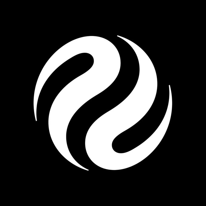 A white logo featuring a stylized letter 'S' inside a circle on a black background, resembling the Hot Topic brand logo.