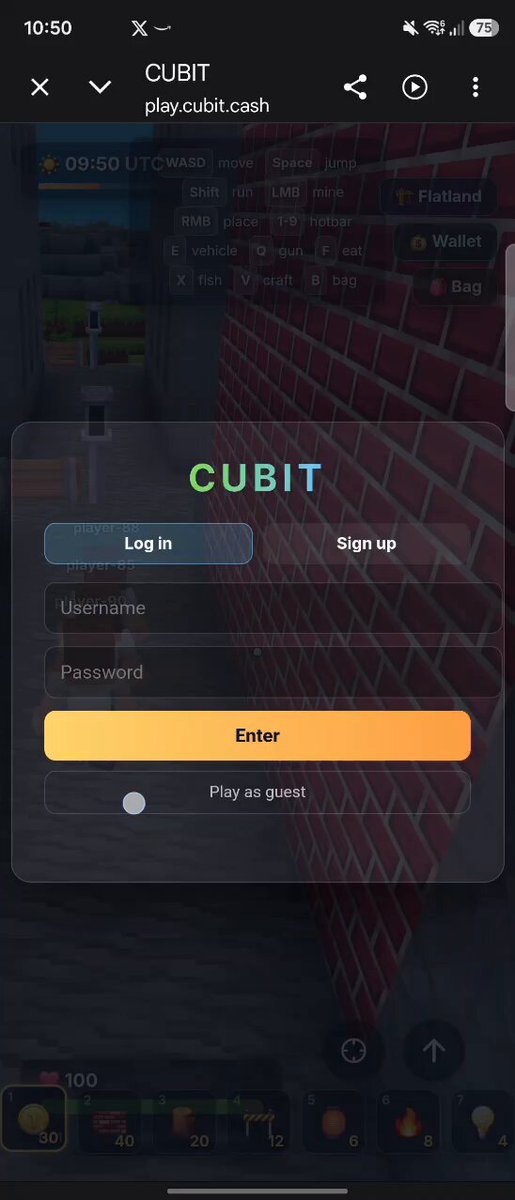 The image shows a cell phone screen with the cubit wallet app displayed, which has been updated. The app appears to be a mobile wallet or currency exchange service that allows users to earn bitcoin for now by using the cubit currency. The caption of this image reads "Updated cubit wallet app". This post seems related to cubits, and it is shared on twitter with a description of an update in the screenshot.