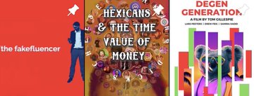 Banner featuring three book covers: "the fakeinfluencer", "The Mexicans & The Time Value of Money" by Gary Vaynerchuk, and "Degen Generation: A Gary Vaynerchuk Book".