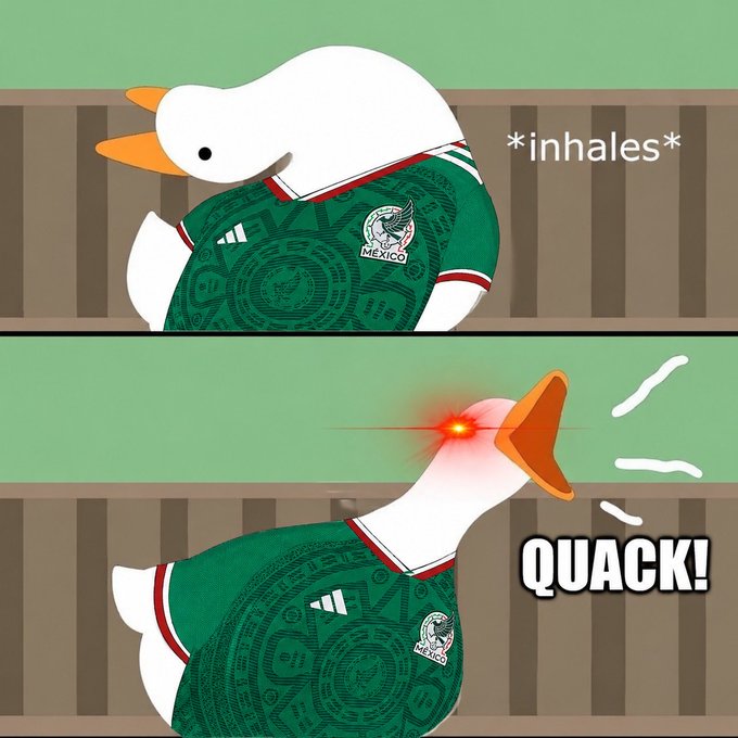 The image features a cartoon duck wearing a green shirt with white designs, sitting on a bench or railing. The duck has its mouth open wide as if speaking into a microphone, giving the impression that it's talking about something called "Quack!" There is also text in the image that reads "@Pumpfun can you hear the Quack that's been going around the World! AvxFBjWydMYWD7C8pHzSkGxNYAFWr7aNBbAKm84bpump". The duck appears to be a part of an online conversation or social media post, possibly discussing the recent trend of "Quack!" in popular culture.
