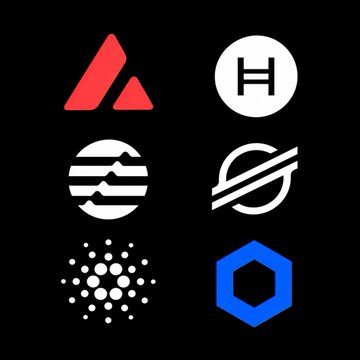 The image shows logos for Avalanche, Hedera, Aptos, Stellar, Cardano, and Chainlink arranged in two columns. The post reports that these projects and foundations are urging the SEC to classify “digital commodities” as non-securities in its proposed crypto rules.