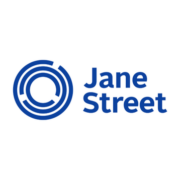 The corporate logo for Jane Street, featuring a blue circular icon made of concentric, segmented rings next to the company name in blue text.