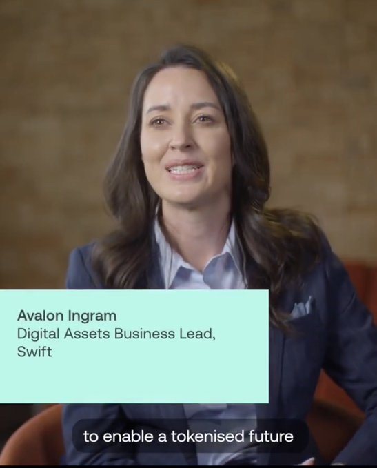 Avalon Ingram, Digital Assets Business Lead at Swift, speaks in an interview with the caption 'to enable a tokenised future'.