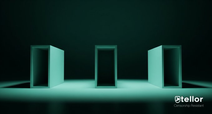 A stylized advertisement for 'Dtellor Censorship Resistant' featuring three green illuminated box frames on a dark background.