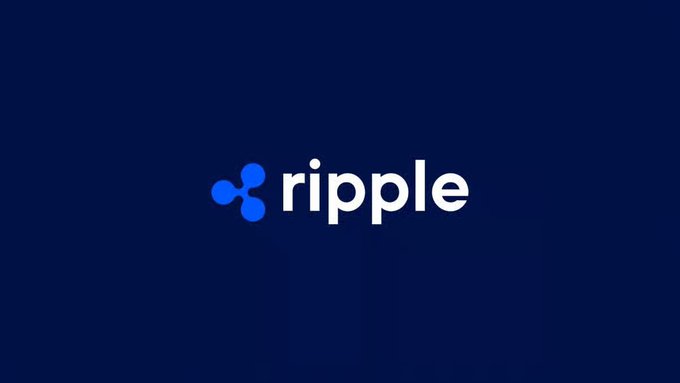 The image features a logo for Ripple cryptocurrency that has been approved by MiCA (Market Intelligence Analysis Centre) as a regulated payment service provider. The logo consists of blue letters spelling out "ripple" with three blue circles below, representing the cryptocurrency symbol. The background color is dark blue, and there are two small white text boxes in the bottom right corner of the image that read "focus on what is in the image and how it relates to the post".