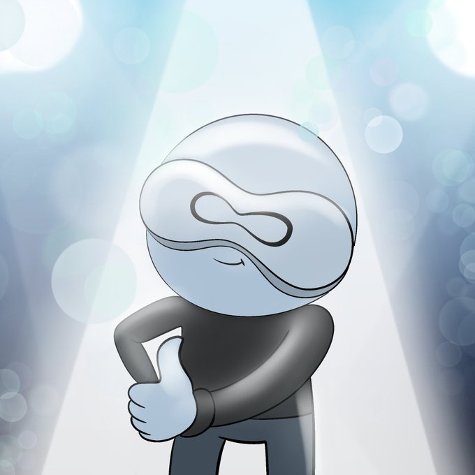 The image features a cartoon character wearing a mask, standing against a blue background with white circles scattered around him. The character has his arms crossed and gives a thumbs up gesture. The caption above the image reads "Strong move by @get_optimum - @puffer_finance is now a testing partner for MUMP2P. A team strong in security and institutional staking will test the tech in real conditions. Not just a welcome - real validation from serious players".