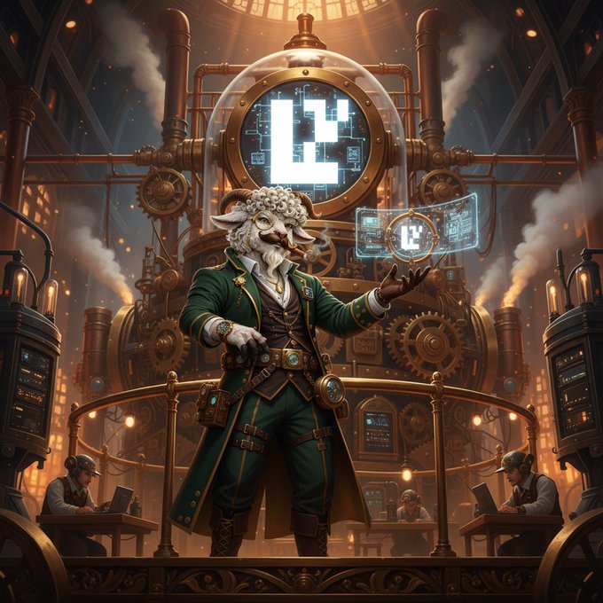 The image features a man dressed in a green suit, standing next to a clock that has a large "L" on it. The man appears to be wearing a mask or costume, possibly resembling a character from a video game or movie. In front of him is a table with two laptops and a keyboard, suggesting he might be involved in some sort of technological project or gaming activity. There are also other people present in the image, but they are not the main focus. The post includes a meme that references the "L" on the clock, possibly related to the man's costume or character.