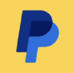 The image shows the PayPal logo, consisting of two overlapping "P" letters in dark and light blue against a yellow background. It represents PayPal's recent initiative to natively issue its PYUSD stablecoin on the Polygon blockchain to drive wider adoption.