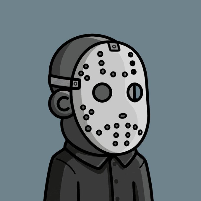 A cartoon illustration of a figure wearing a classic hockey-style white mask with black ventilation holes, paired with a dark collared shirt, against a muted gray-blue background. The image cleverly illustrates the post's message about being a "kol" (short for "kolbochka," meaning a sucker who gets shaken out of a position)—visually representing someone who hides their identity behind a mask rather than holding firm like the iconic, unflinching slasher character.