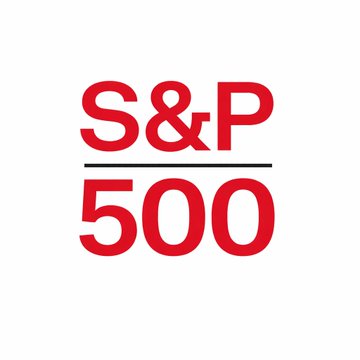The image shows the S&P 500 logo in bold red text with a horizontal line separating "S&P" from "500." It relates to the post by visually representing the index that closed above 7,800 for the first time, alongside a Nasdaq record high.
