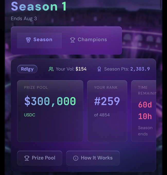 The image displays a mobile phone screen with a list of details for a prize pool. The information includes the prize pool's name, total amount of $300k, how many participants are needed to win $15k, the current time left until an auction ends in August (2h 10m), and the remaining chances of winning if you're still playing.
