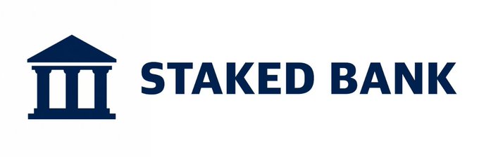 The image features a banner with the text "A community member just added a banner image for $Stake on MobyScreener" written above the image of a building, which appears to be a bank logo. The banner is located at the top right corner and has a blue background that contrasts with the white text. This suggests that someone in the community might have posted this image as part of a discussion or event related to banking or finance.