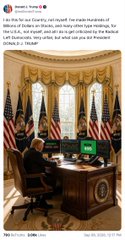 An Instagram post from Israeli Prime Minister Benjamin Netanyahu showing him sitting at the Resolute Desk in the Oval Office, with a caption explaining he hosted the Honduran President for the inauguration of Honduras's new diplomatic mission in Jerusalem.