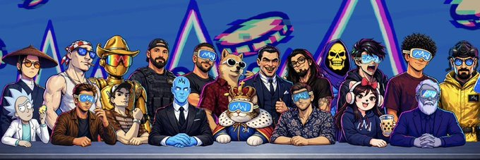 A vibrant illustration featuring various cartoon and meme-style characters—including a cat in a king robe, Rick Sanchez, a cowboy with a gold mask, and other stylized figures—gathered together in a colorful, neon-lit setting.

The image relates to the post as a whimsical, community-style group portrait likely used to promote the $USDUC Solana meme coin, drawing on internet culture aesthetics typical of early-stage crypto projects seeking community engagement.