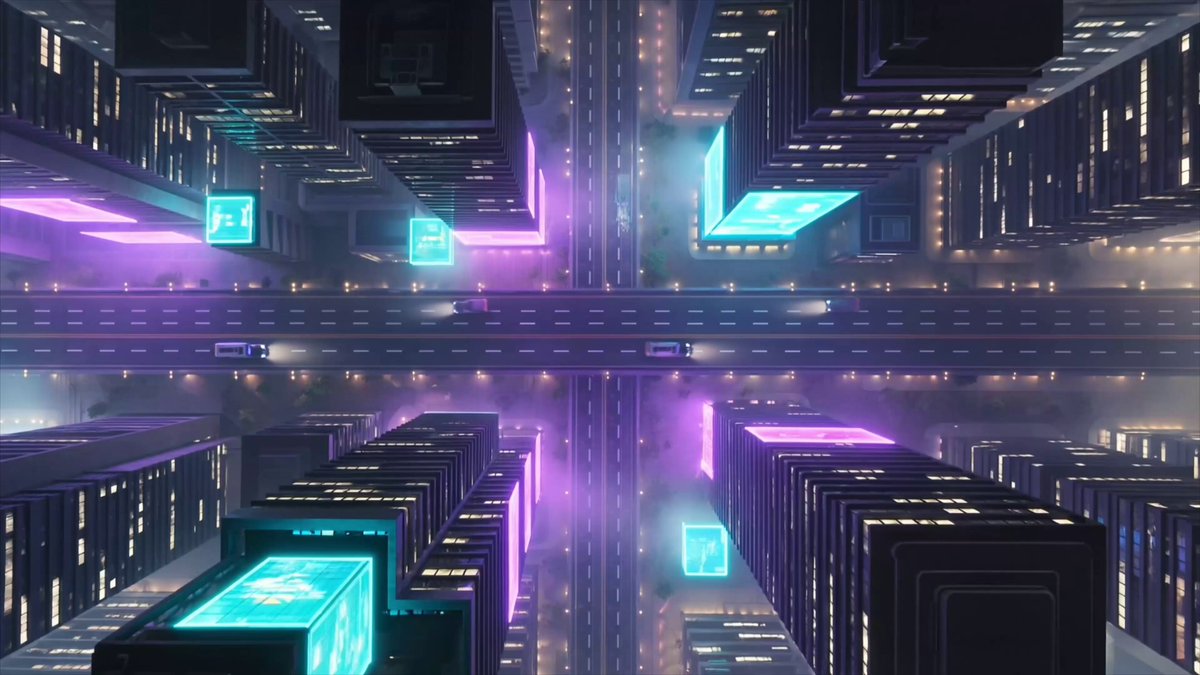 The image shows an aerial view of a city at night, featuring tall buildings illuminated by neon lights. The perspective appears to be from above, providing a bird's eye view of the urban landscape below. In the corner of the image, there is text that reads "How can I join Phantom League and earn TON from Spekter City?". This suggests that the viewer might have questions about joining the virtual reality game or how they could potentially earn digital currency in the game.