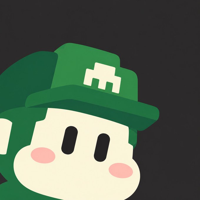 A cartoon illustration of a cute character wearing a green cap with a castle emblem, set against a black background.
