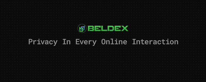 A dark banner displaying the green Beldex logo and the tagline "Privacy In Every Online Interaction."