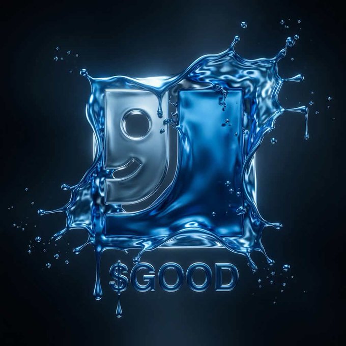 The image shows a vibrant blue square logo with blue water splashing around it. The text "I'm doing a 3 $SOL Giveaway to celebrate officially teaming up with @OnlyFren0nChain Follow, like, rt and drop your wallets" is prominently displayed below the logo in white letters.