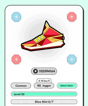The image shows a shoe with a red sole, yellow accents, and a white background. The shoe appears to be a sneaker or athletic shoe, possibly designed for running or other physical activities. The image also includes a list of buttons that are likely used to navigate through settings or options on the device displaying the image.
