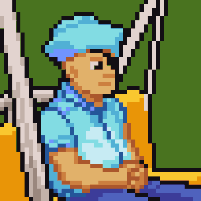 A pixel-art character in a blue cap and outfit stands with arms raised between vertical structures. The image serves as promotional artwork for the “Voidwalkers Free Mint,” launching today at 7 PM UTC via OpenSea, with the post urging viewers to like, repost, and share their wallet.