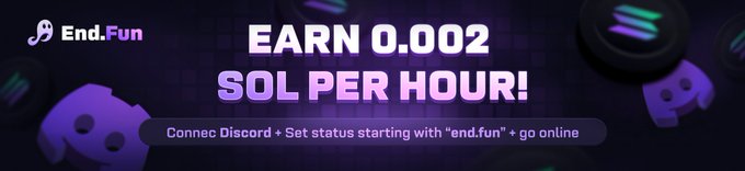 The image features a banner with purple and green colors, displaying a message about earning 0.002 Solana per hour. The text "here's" suggests that there are ways to earn this reward, while "for FREE" indicates that it is an offer for free rewards.