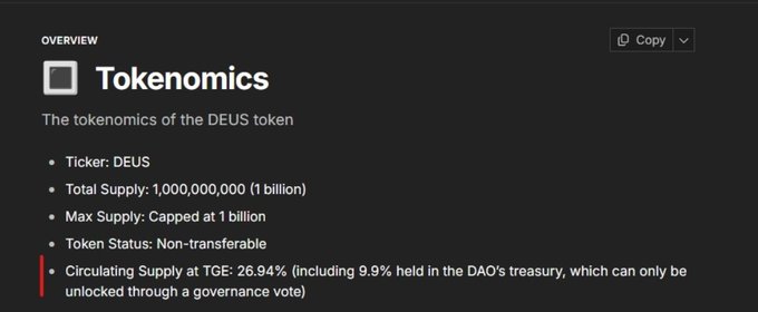 The post features a screenshot of a list of trading bots that are currently undervalued in every NAV related metric. One of these bot names includes DEUS tokens, which suggests that the focus might be on the token's relation to the current virtual currency ( cryptocurrency ) environment. The post seems to be discussing how the token is not performing well and possibly being overlooked by the governing body due to its value compared to other investments.