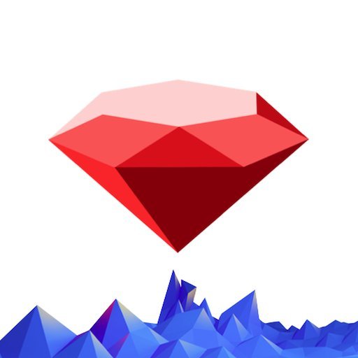 A large red gem hovers above blue crystal-like mountains, symbolizing an upcoming airdrop "gem" for active Rubi miners. The imagery reinforces the post's message about rewarding dedicated miners with a valuable upcoming token drop and verification invitations.