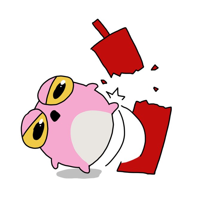 A pink cartoon character with large yellow eyes appears to have been smashed by a red object, scattering broken fragments around it. The image complements the post about an upcoming OpenSea launch at friggles.xyz, using the chaotic, disruptive imagery to generate hype and anticipation for the reveal.