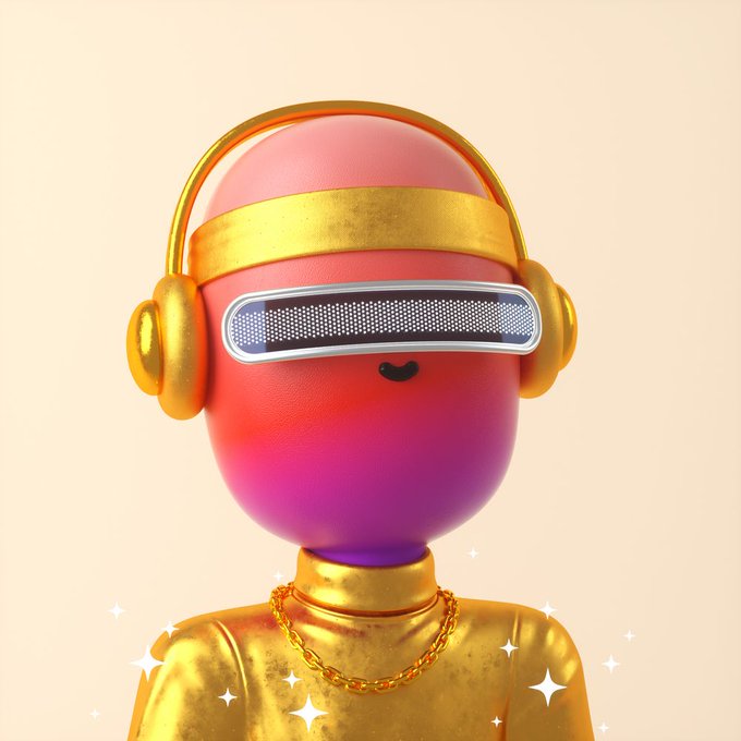 The image features a digital illustration of a person wearing a gold headset with headphones attached. They are standing against a light beige background that has a white border around it. The person appears to be wearing sunglasses as well, adding an air of mystery or intrigue to their persona. Above them, the word "GVC" is written in large black letters and also appears on other elements within the image.