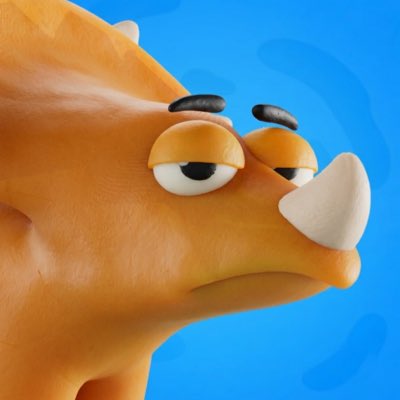 A clay figure named "Claynos" appears to be in its prime, as stated in the accompanying post. The image captures Claynos's vibrant and detailed design against a bright blue background, showcasing its playdough-like texture and lifelike features.