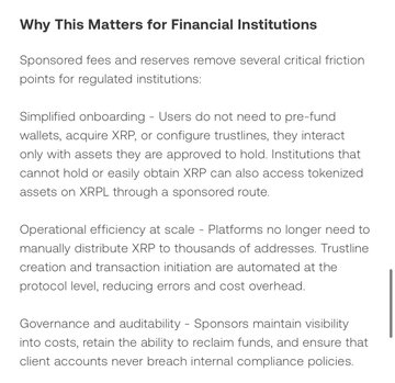 The image shows an informational graphic titled "Why XLS-68" with bullet points explaining the benefits of the XLS-68 protocol, including self-custody with simplified user experience, sponsored transaction fees and reserves, no private key surrender to third parties, and seamless onboarding without seed phrases.

The caption relates directly to the accompanying post, as the graphic visually reinforces the message about XLS-68 enabling users to maintain full self-custody of their keys while having fees and reserves covered by sponsors—eliminating the traditional trade-off between user experience and key control.