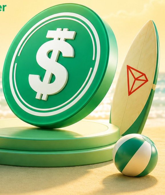 Here's a concise caption for the image, incorporating the text from the accompanying message: "A metaphor for the evolution of stablecoins: digital assets like USDT are transforming from simple value holders into dynamic tools in the decentralized economy, as suggested by symbols of wealth alongside leisure in this idyllic setting."