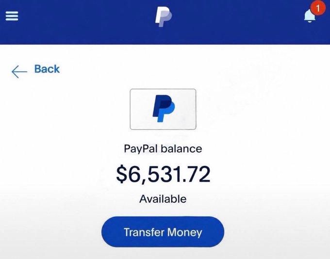 A screenshot of a PayPal balance screen showing $6,531.72 available, suggesting the user has sufficient funds to send the $2,500 promised to a random follower in the giveaway.