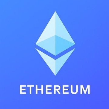 The Ethereum logo, featuring a diamond-shaped geometric symbol in light blue, displayed on a blue background with the text 'ETHEREUM' below it.